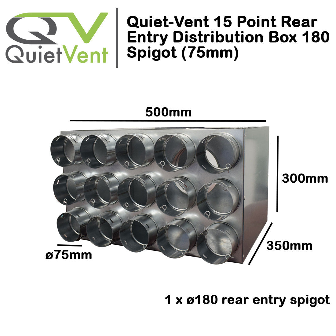 15 Point 75mm Rear Entry Distribution box 180mm spigot