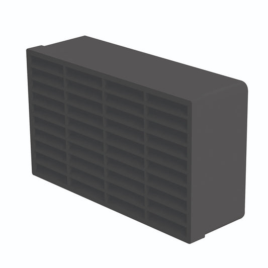 220x90mm - Double airbrick with grille only - Black - (Requires 977)