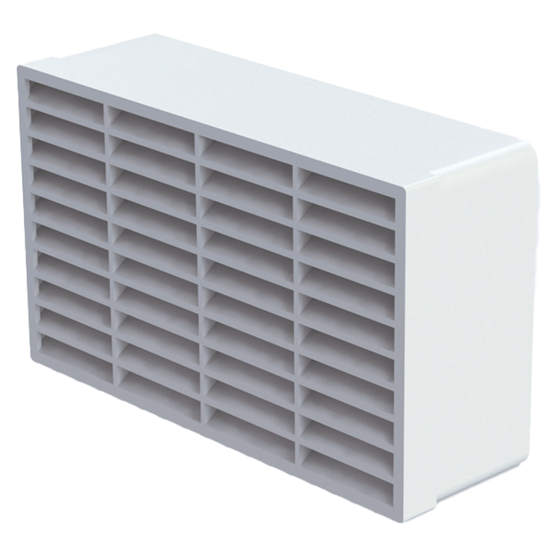 220x90mm - Double airbrick with grille only - White - (Requires 977)