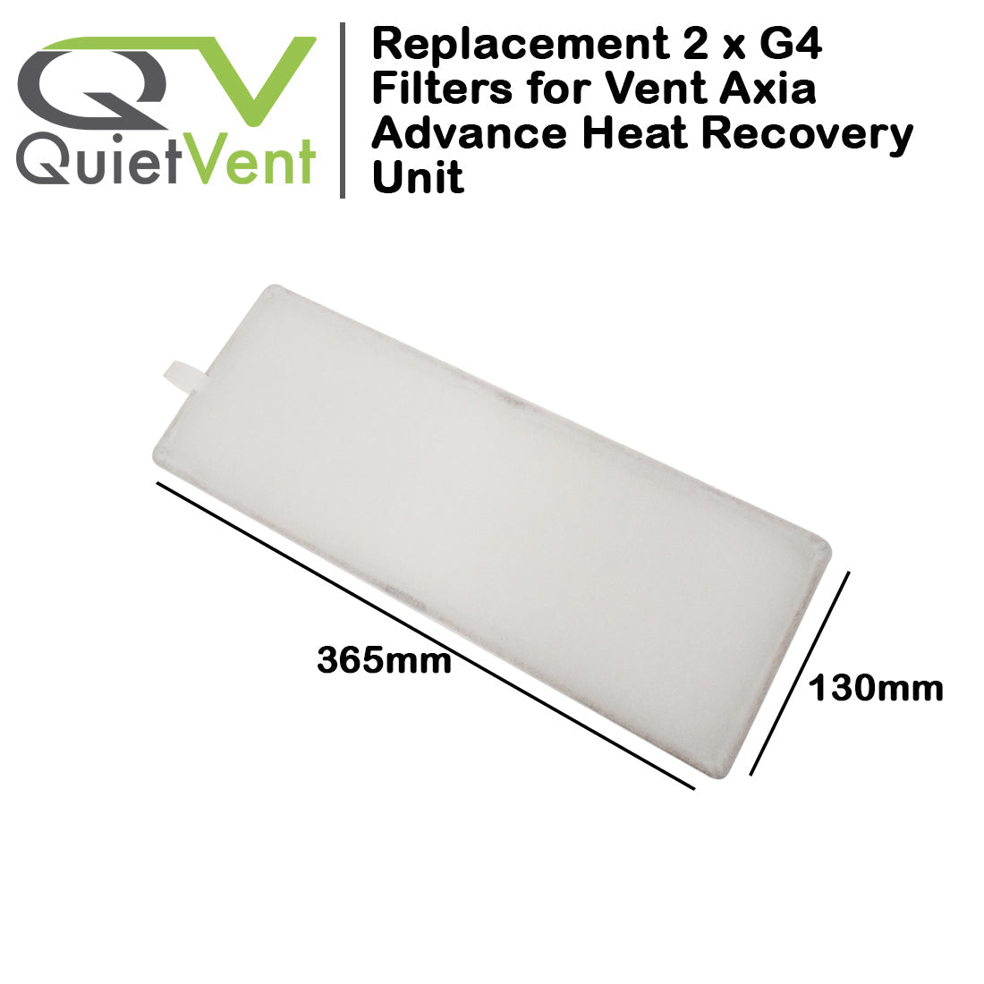 2 x G4 Filters for Vent Axia Kinetic Advance MVHR