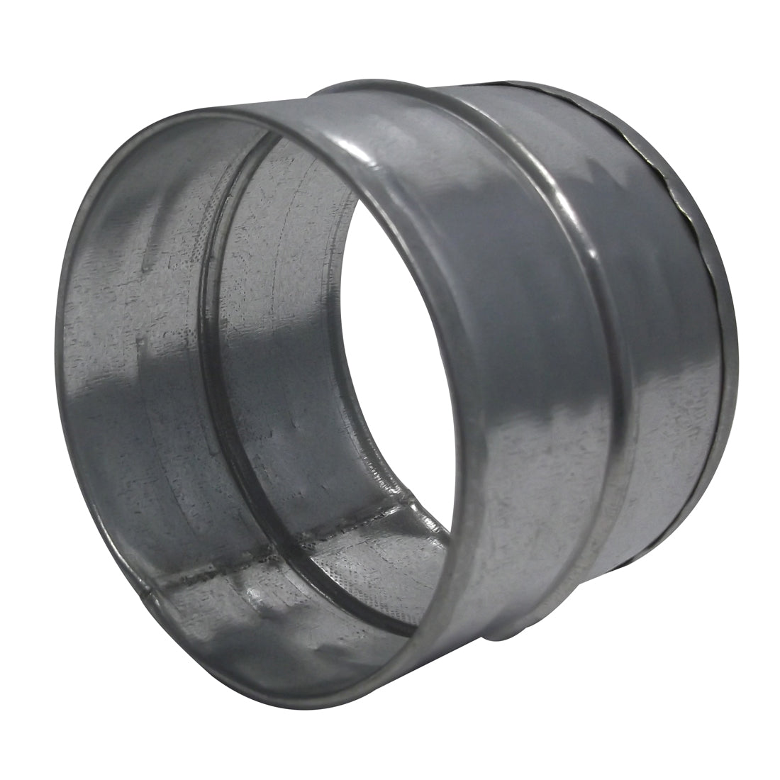Metal duct connector on a white background