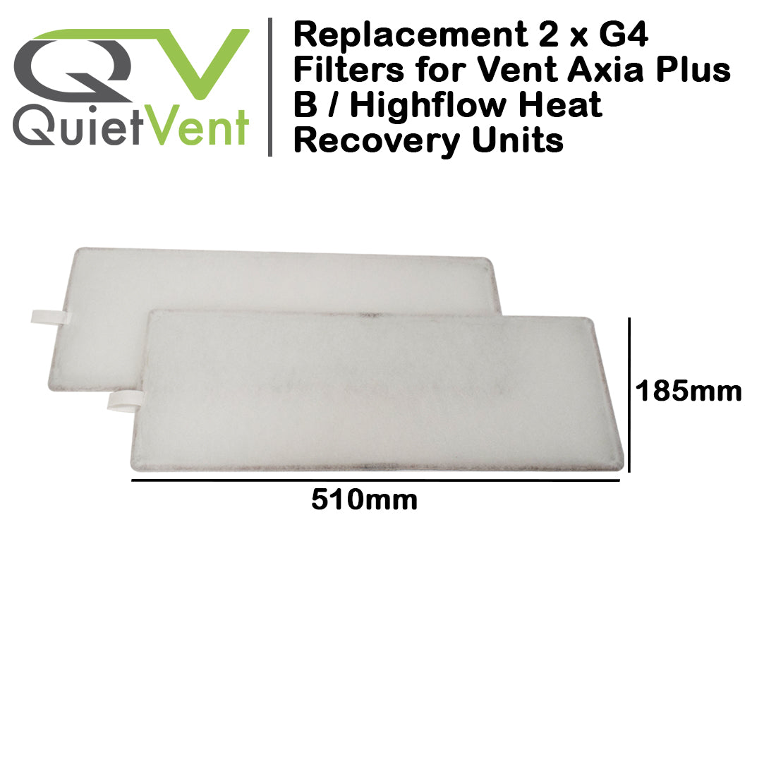 2 x G4 Filters for Vent Axia Plus B / High Flow MVHR