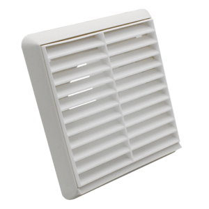 Quiet-Vent PVC Louvred Grill White Round Spigot - Quiet-Vent Ltd