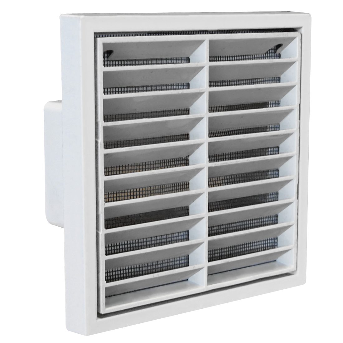 Quiet-Vent 110x54mm - Louvred Grill White Rectangular Spigot - Quiet ...