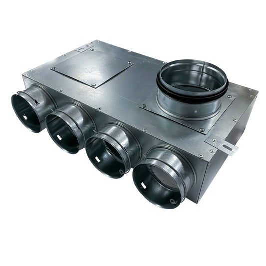 4 point 90mm Adjustable Top entry Distribution box 125mm Spigot