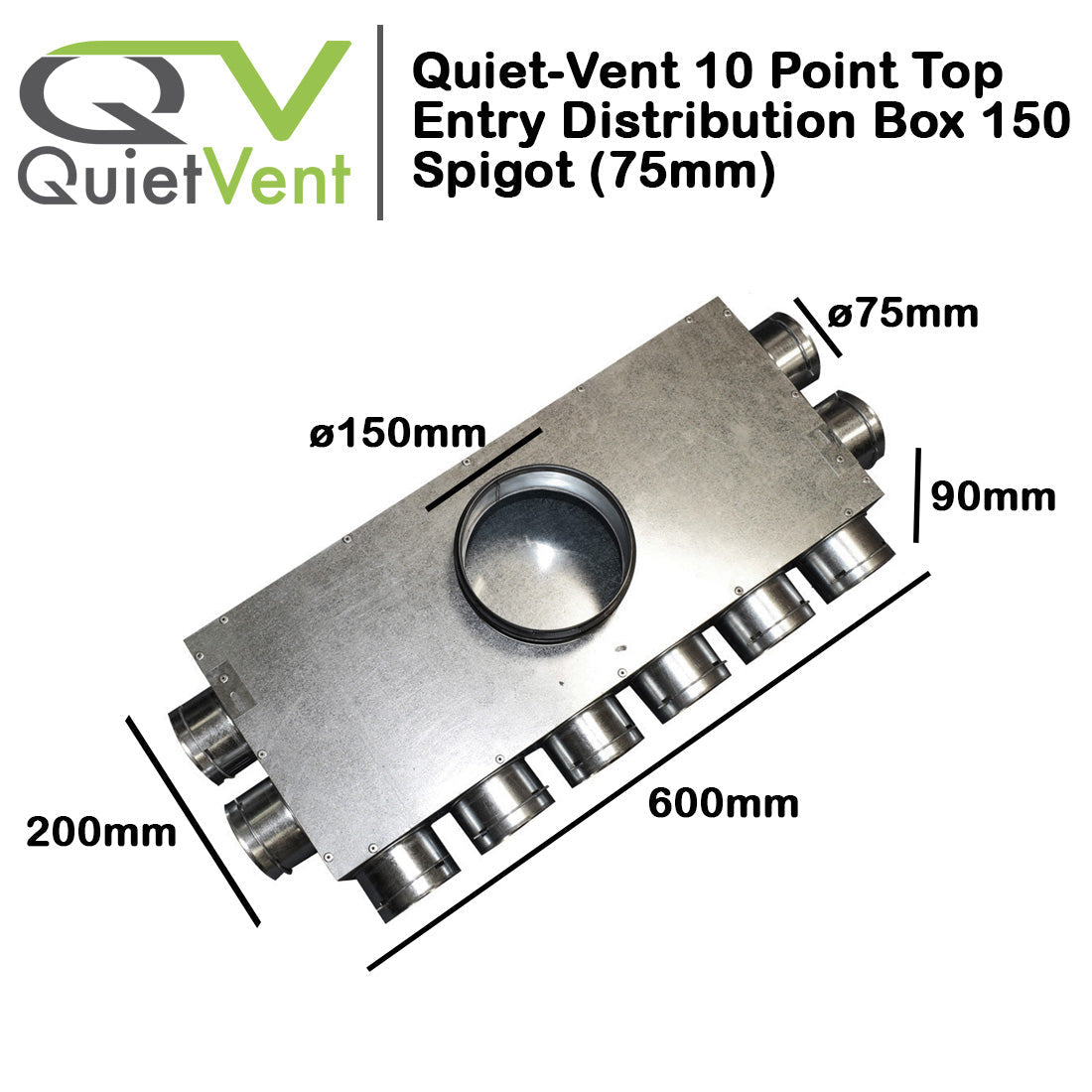 10 Point 75mm Top Entry Distribution Box 150mm spigot