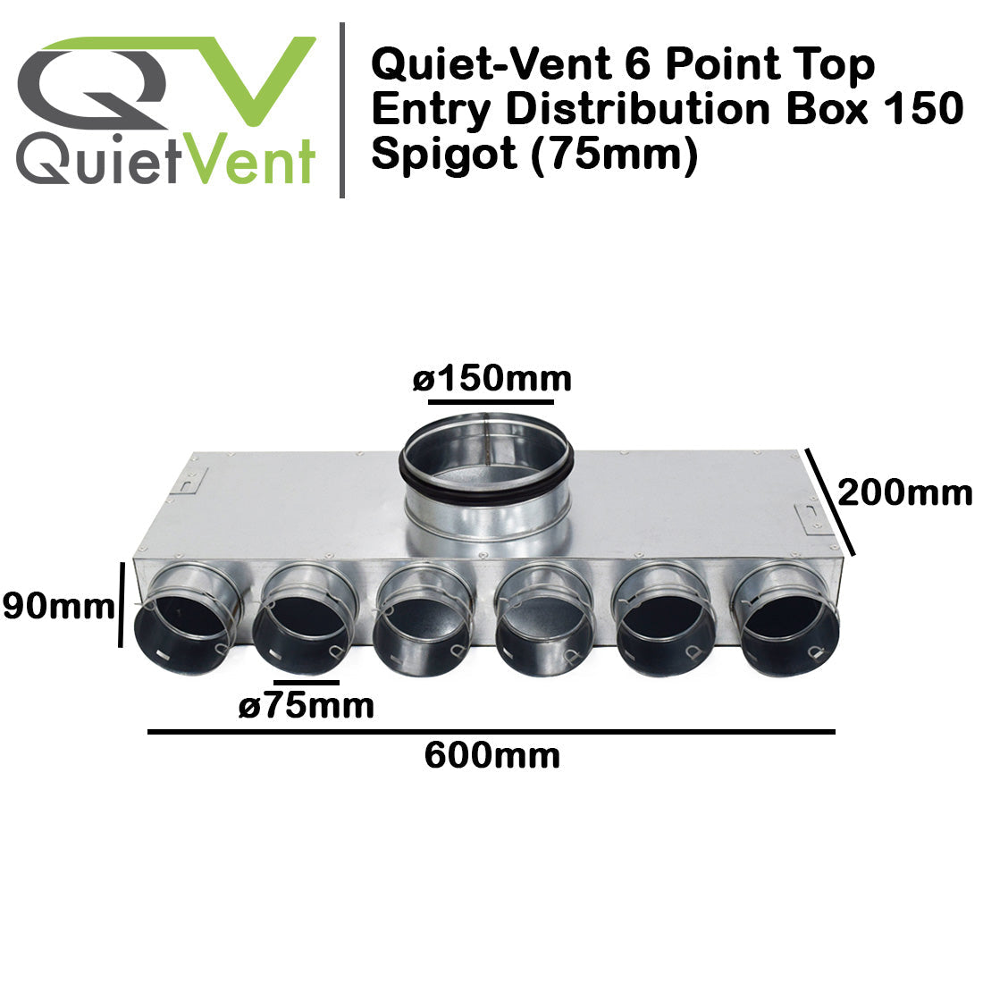 6 Point 75mm Top Entry Distribution box 150mm spigot