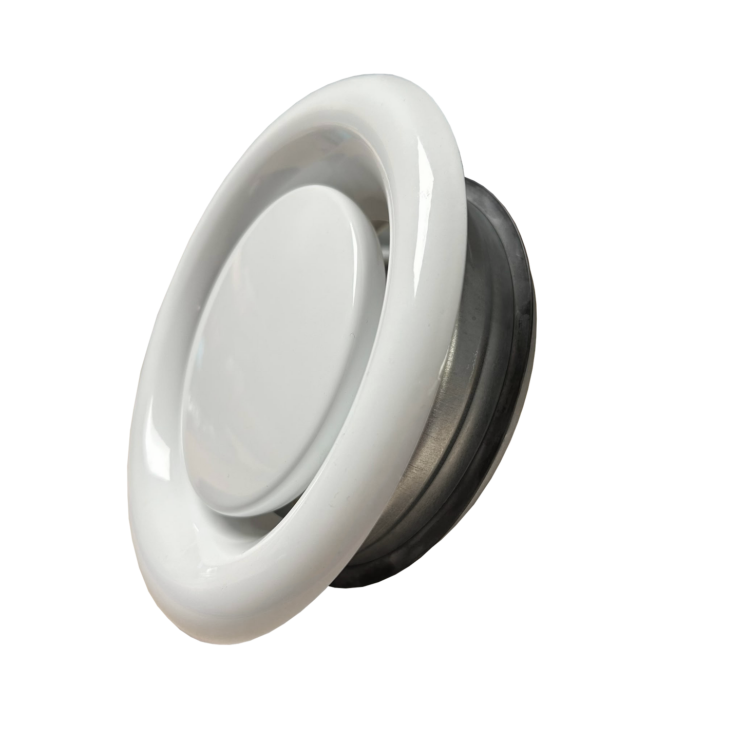 QV 125mm Metal Air Exhaust Valve - with Mounting Collar & sealing ring