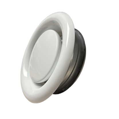 QV 125mm Metal Air Exhaust Valve - with Mounting Collar & sealing ring