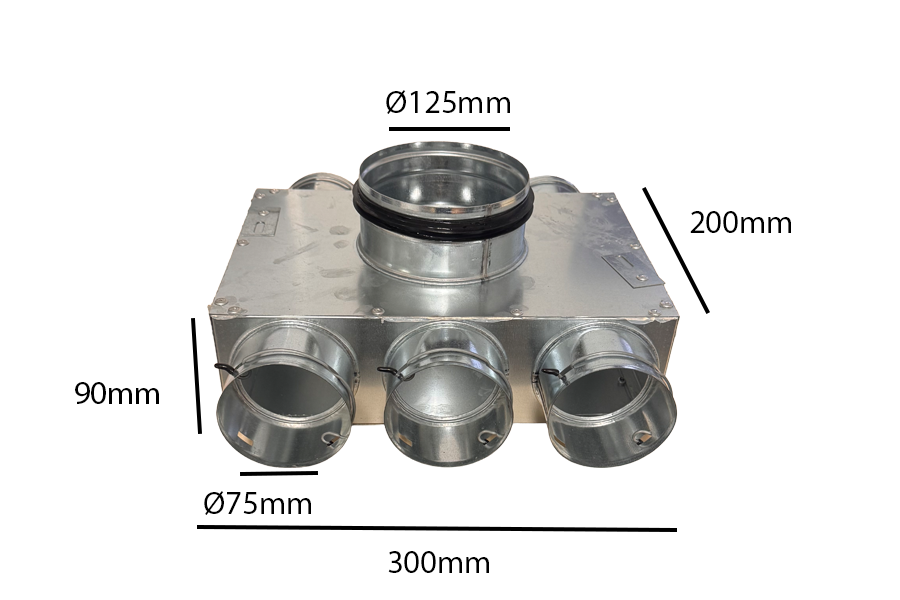 6 Point 75mm Top Entry Distribution Box 125mm Spigot