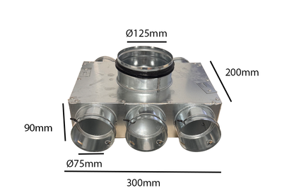 6 Point 75mm Top Entry Distribution Box 125mm Spigot