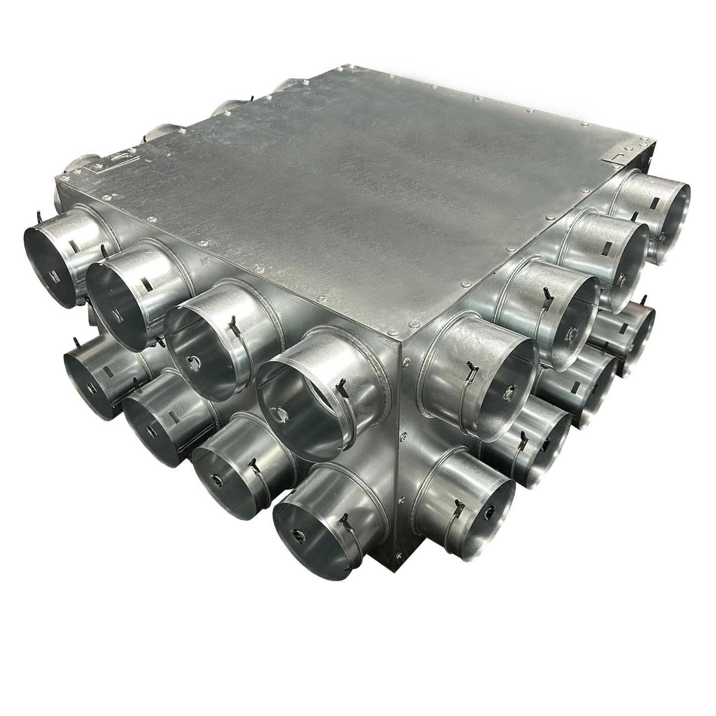 Quiet Vent 24 port adjustable distribution box with 200mm spigot and 75mm outlet connections