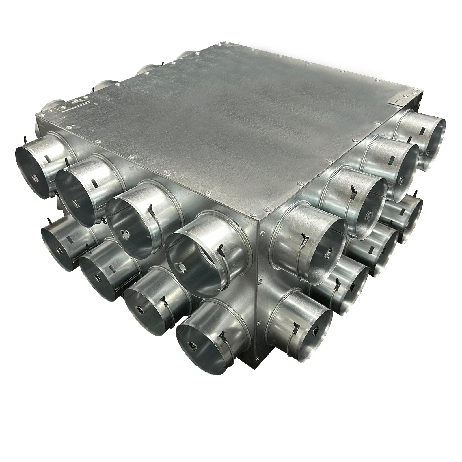 Quiet Vent 24 port adjustable distribution box with 200mm spigot and 75mm outlet connections