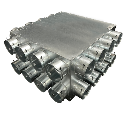 Quiet Vent 24 port adjustable distribution box with 200mm spigot and 75mm outlet connections