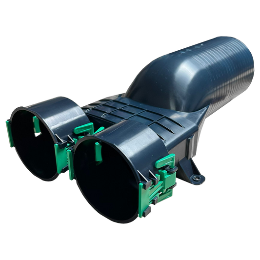 Quiet-Vent 125mm to 2x75mm Straight Plenum
