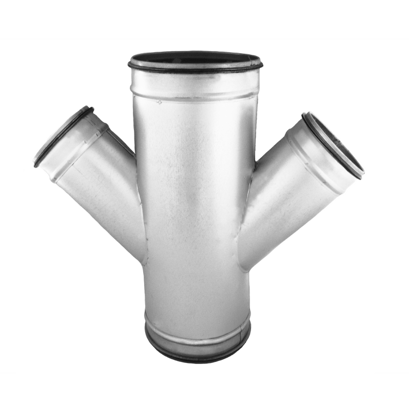 Quiet-Vent Metal 45º offset Equal Tee With Rubber Seals